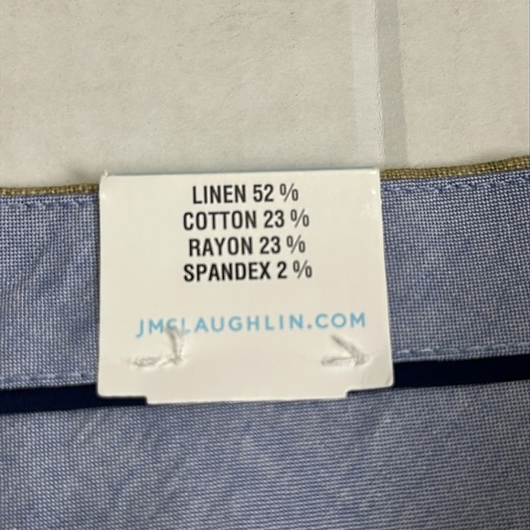 J. McLaughlin Oliver Linen Blend Shorts Men’s 40 Khaki Rhino Embroidered NWT - Picture 6 of 11